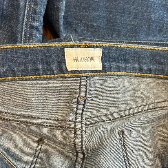 Hudson Krista Super Skinny Crop Jeans, Sz 28, Distressed Medium Wash Denim - Picture 8 of 10